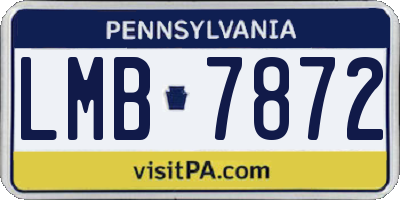 PA license plate LMB7872
