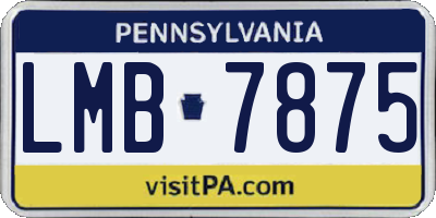 PA license plate LMB7875