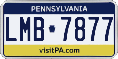 PA license plate LMB7877