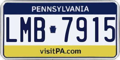 PA license plate LMB7915