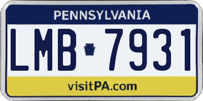 PA license plate LMB7931