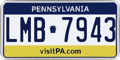 PA license plate LMB7943