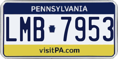 PA license plate LMB7953