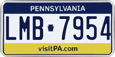 PA license plate LMB7954