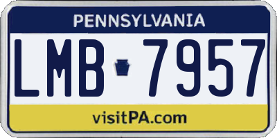PA license plate LMB7957