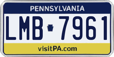 PA license plate LMB7961