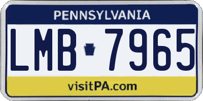 PA license plate LMB7965