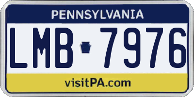 PA license plate LMB7976