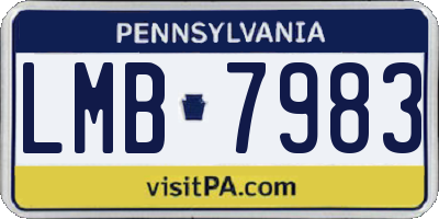 PA license plate LMB7983