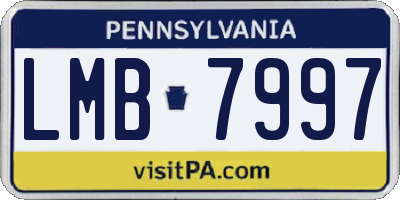 PA license plate LMB7997