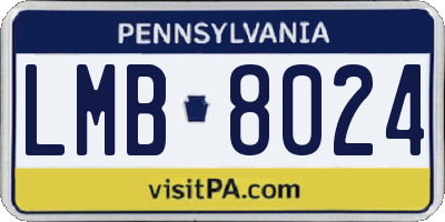 PA license plate LMB8024