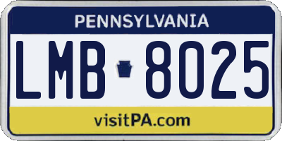 PA license plate LMB8025