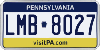 PA license plate LMB8027