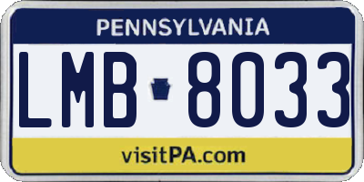 PA license plate LMB8033