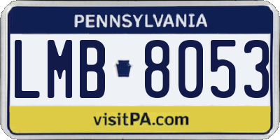 PA license plate LMB8053