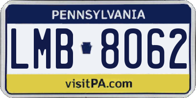 PA license plate LMB8062