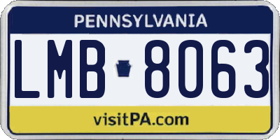 PA license plate LMB8063