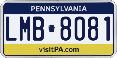 PA license plate LMB8081