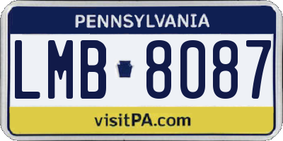 PA license plate LMB8087