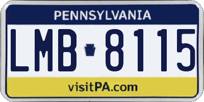 PA license plate LMB8115