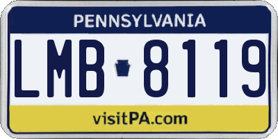 PA license plate LMB8119