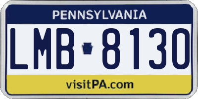 PA license plate LMB8130
