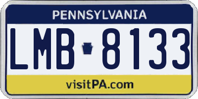 PA license plate LMB8133