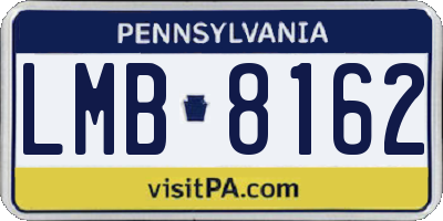 PA license plate LMB8162