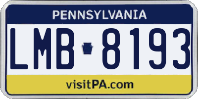 PA license plate LMB8193