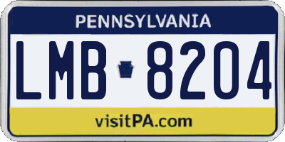 PA license plate LMB8204