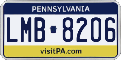 PA license plate LMB8206