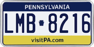 PA license plate LMB8216