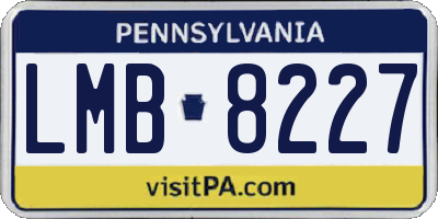 PA license plate LMB8227