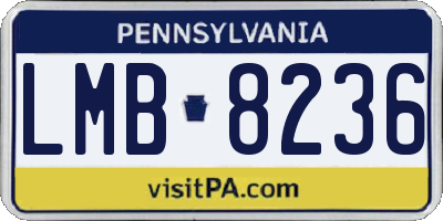 PA license plate LMB8236