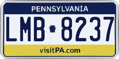PA license plate LMB8237