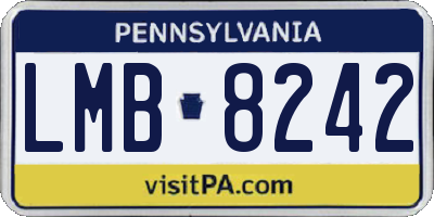 PA license plate LMB8242