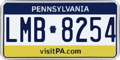 PA license plate LMB8254