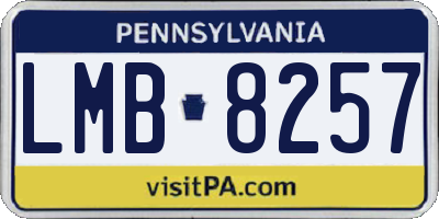 PA license plate LMB8257