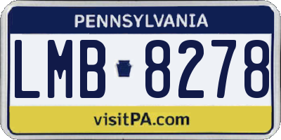 PA license plate LMB8278