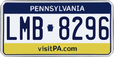PA license plate LMB8296
