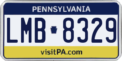 PA license plate LMB8329