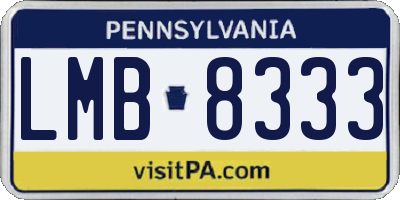 PA license plate LMB8333