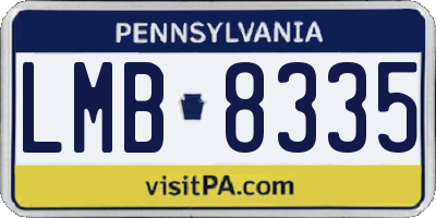 PA license plate LMB8335