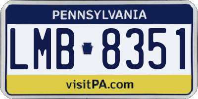 PA license plate LMB8351