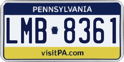 PA license plate LMB8361