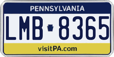 PA license plate LMB8365