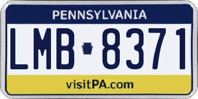 PA license plate LMB8371