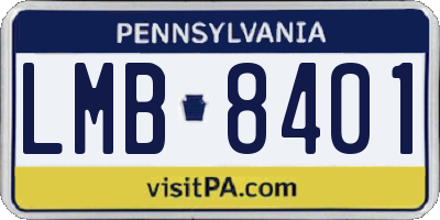 PA license plate LMB8401