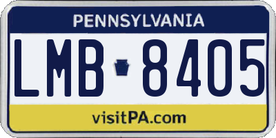 PA license plate LMB8405