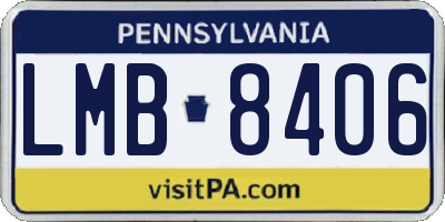 PA license plate LMB8406